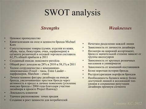 michael kors swot analysis